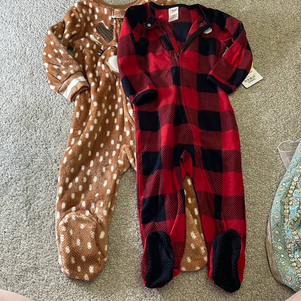 North Pole Christmas Bundle - Reindeer and Red Plaid - 18M